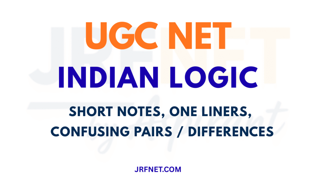 Indian Logic Short Notes, One Liners
