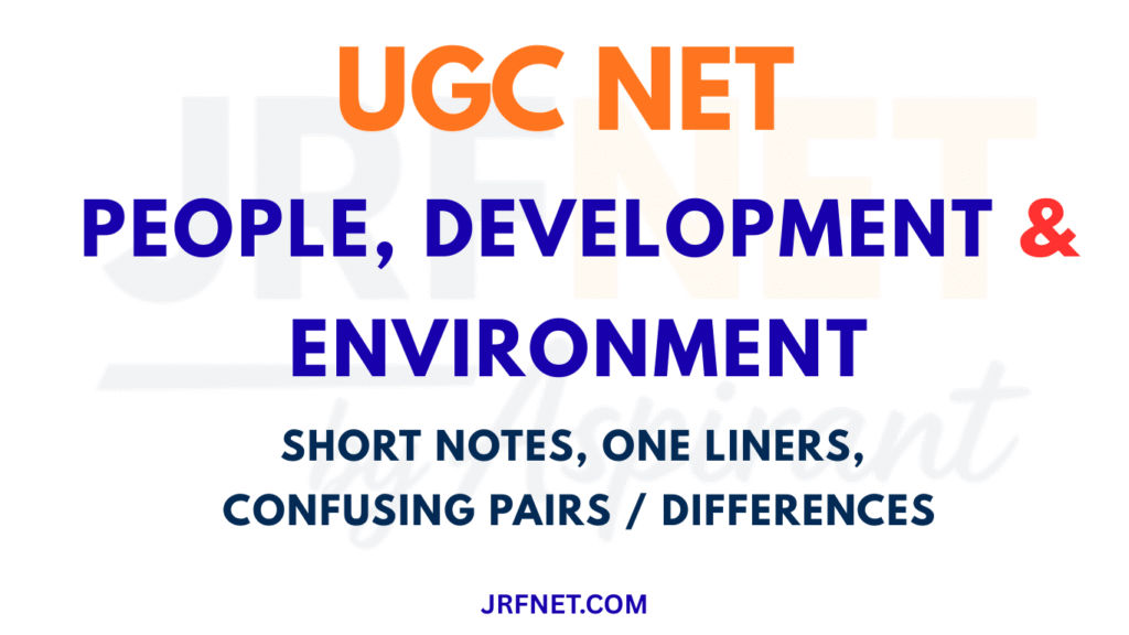 People Development and Environment Short Notes, One Liners